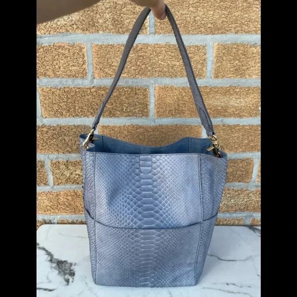 Byron New York Genuine Python LeatherBucketHandbag - Picture 1 of 16